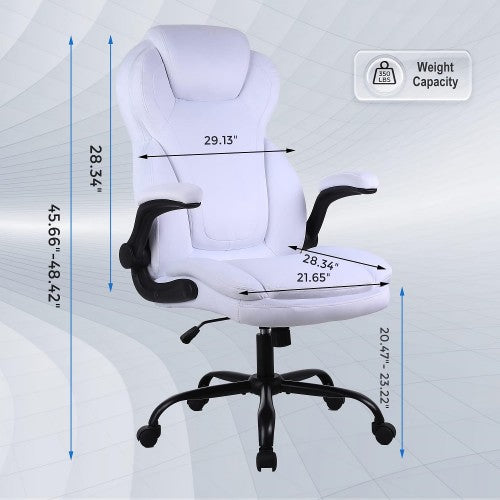 KASORIX Ergonomic Office Chair, Adjustable Swivel Chair with Velvet Lining, High-Back Lumbar Support, Flip-Up Armrests for Home, Office (Velvet White) KASORIX Ergonomic Office Chair, Adjustable Swivel Chair with Velvet Lining, High-Back Lumbar Support, Flip-Up Armrests for Home, Office (Velvet White)
